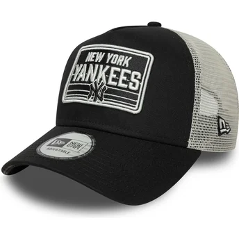 Czapka trucker czarno-biała A Frame Patch New York Yankees MLB od New Era