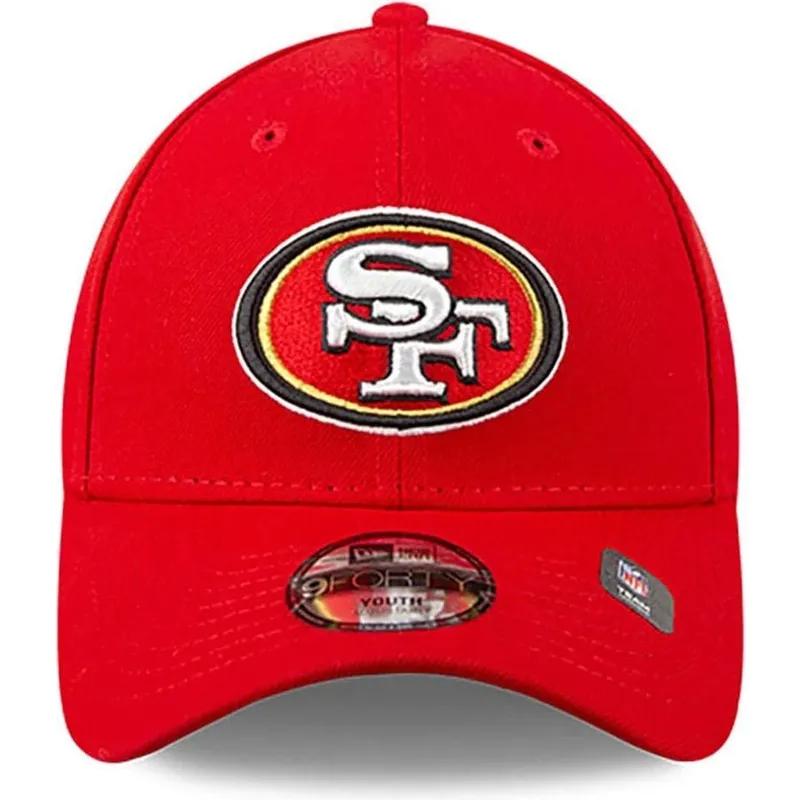 kepure-islenkta-raudona-reguliuojama-juostele-vaikams-9forty-the-league-san-francisco-49ers-nfl-new-era