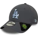 szara-regulowana-czapka-z-zakrzywionym-daszkiem-z-niebieskim-logo-9forty-recycled-los-angeles-dodgers-mlb-od-new-era