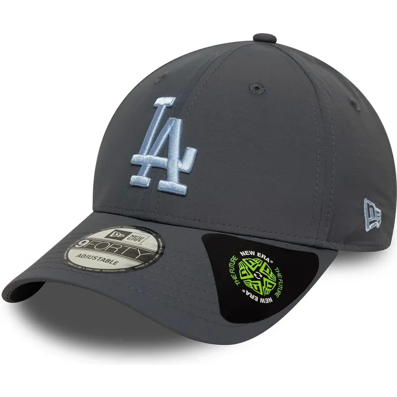 szara-regulowana-czapka-z-zakrzywionym-daszkiem-z-niebieskim-logo-9forty-recycled-los-angeles-dodgers-mlb-od-new-era