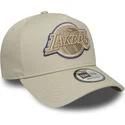 new-era-curved-brim-e-frame-tonal-outline-los-angeles-lakers-nba-beige-snapback-cap-with-beige-logo