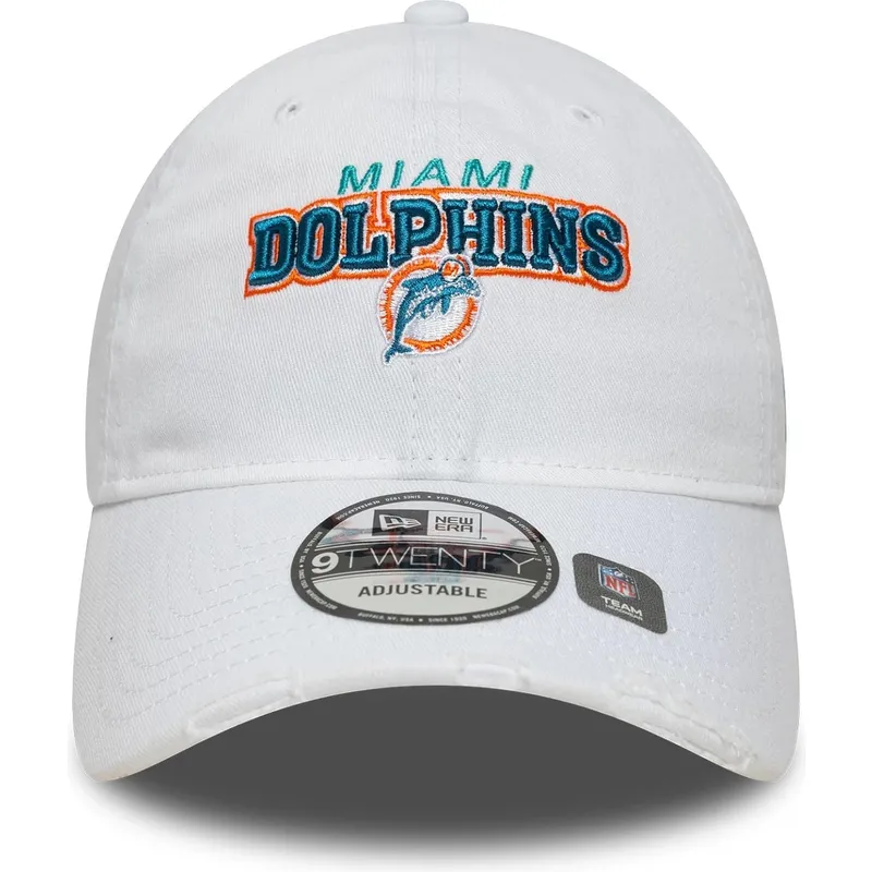biala-regulowana-czapka-z-zakrzywionym-daszkiem-9twenty-washed-distress-miami-dolphins-nfl-new-era