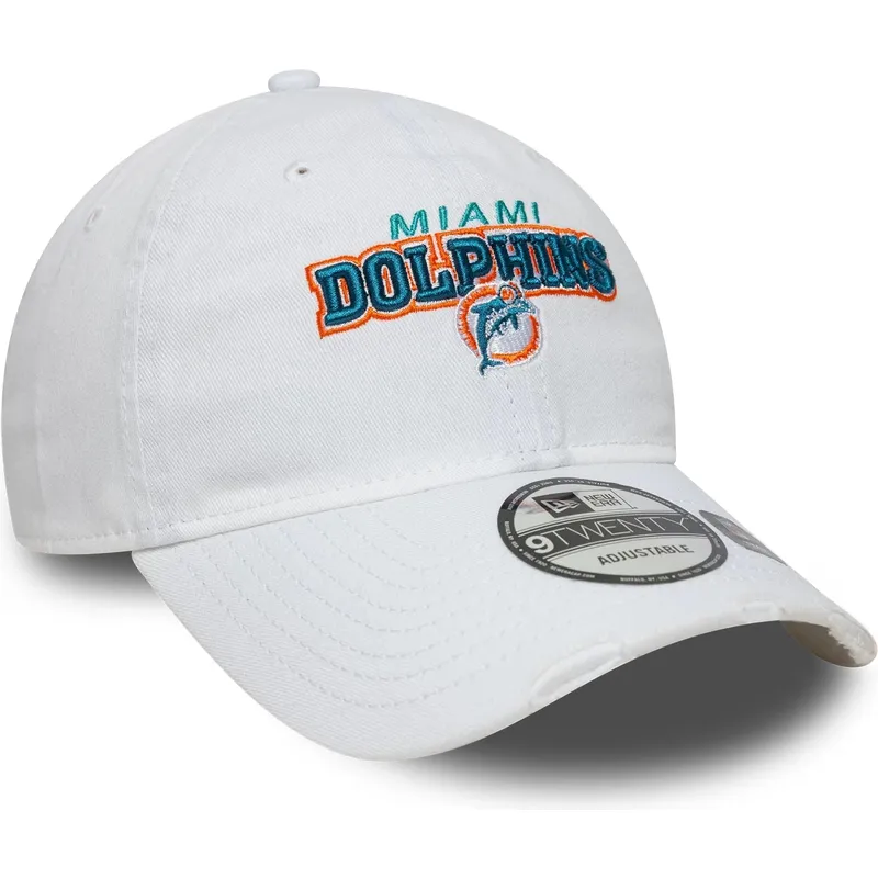 biala-regulowana-czapka-z-zakrzywionym-daszkiem-9twenty-washed-distress-miami-dolphins-nfl-new-era