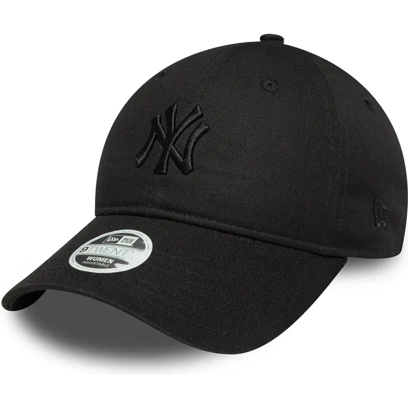 czarna-regulowana-czapka-z-daszkiem-dla-kobiet-z-czarnym-logo-9twenty-bow-back-new-york-yankees-mlb-new-era