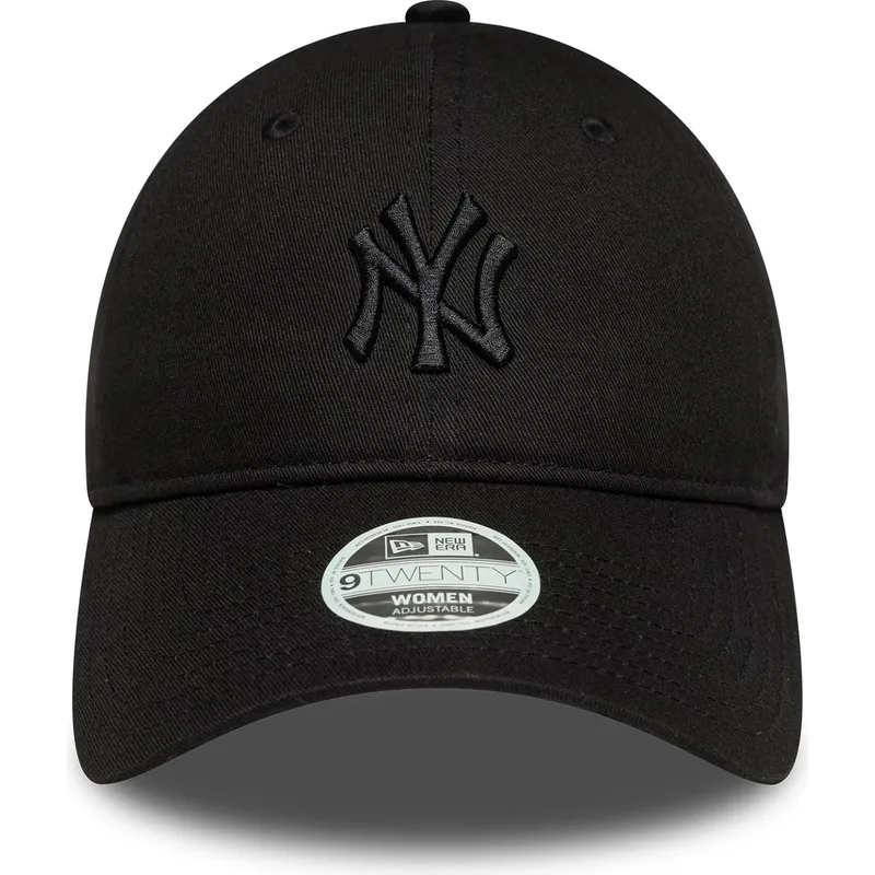 czarna-regulowana-czapka-z-zakrzywionym-daszkiem-dla-kobiet-z-czarnym-logo-9twenty-bow-back-new-york-yankees-mlb-new-era