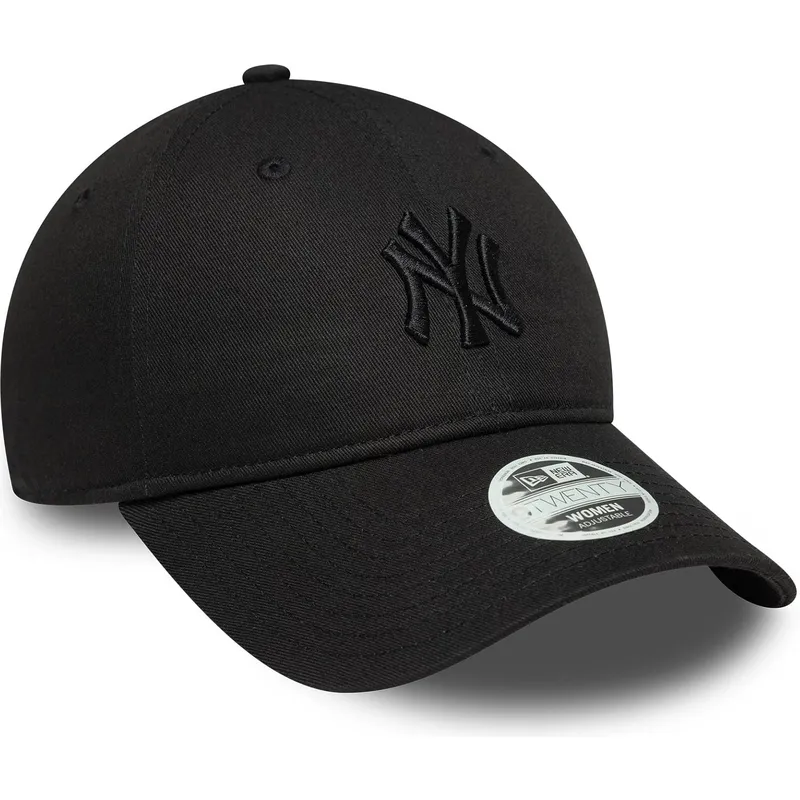 czarna-regulowana-czapka-z-daszkiem-dla-kobiet-z-czarnym-logo-9twenty-bow-back-new-york-yankees-mlb-new-era