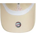 new-era-curved-brim-women-pink-logo-9twenty-contrast-stitch-new-york-yankees-mlb-beige-adjustable-cap