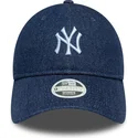 granatowa-zakrzywiona-czapka-regulowana-damska-9twenty-denim-new-york-yankees-mlb-new-era