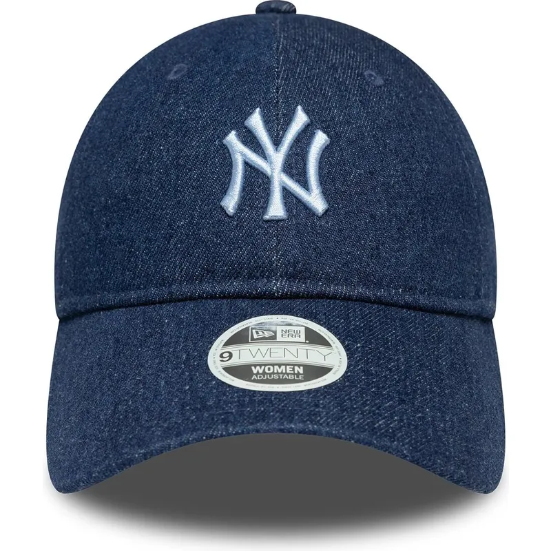 granatowa-zakrzywiona-czapka-regulowana-damska-9twenty-denim-new-york-yankees-mlb-new-era