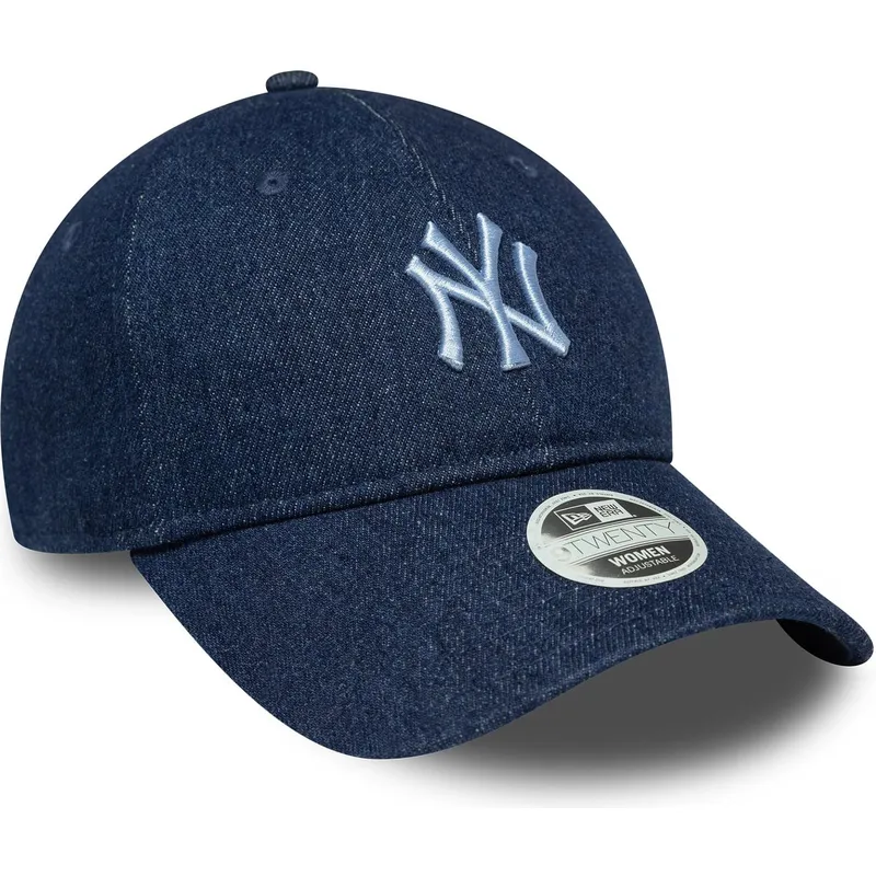 granatowa-zakrzywiona-czapka-regulowana-damska-9twenty-denim-new-york-yankees-mlb-new-era