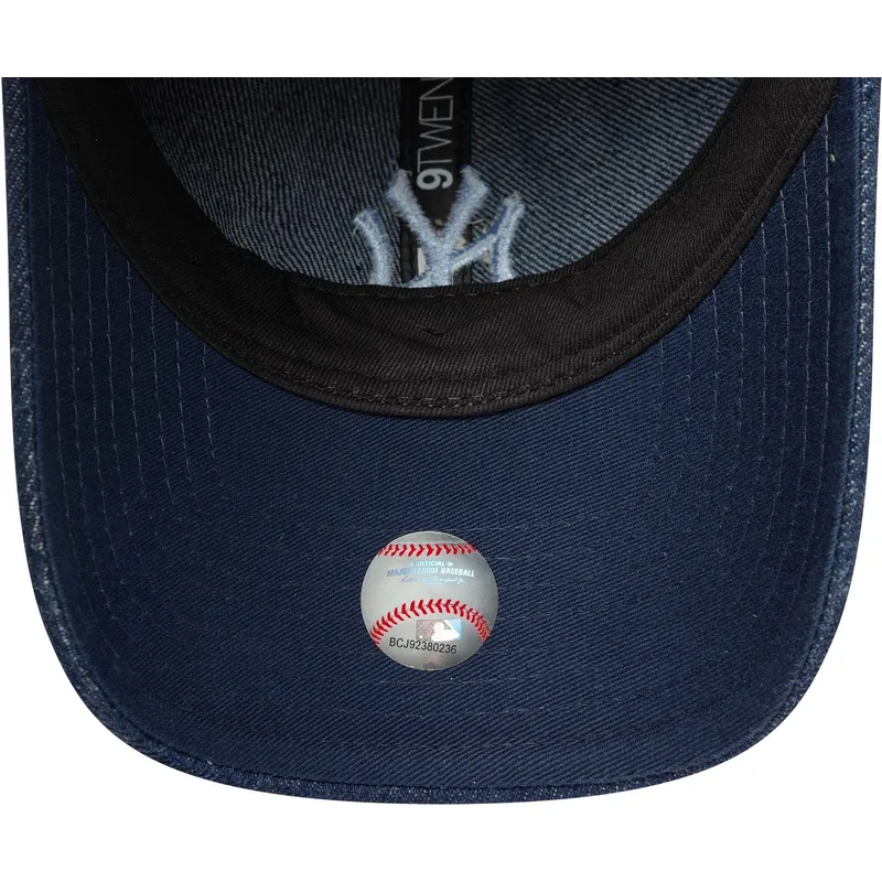 granatowa-zakrzywiona-czapka-regulowana-damska-9twenty-denim-new-york-yankees-mlb-new-era
