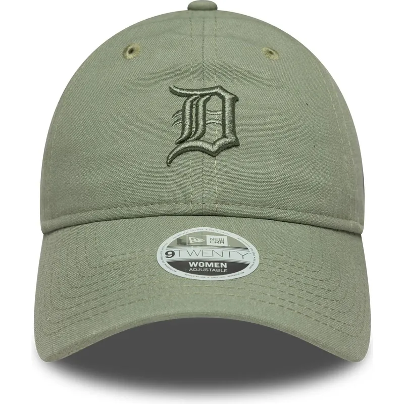 zielona-regulowana-czapka-z-daszkiem-dla-kobiet-z-zielonym-logo-9twenty-linen-detroit-tigers-mlb-od-new-era
