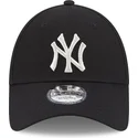 new-era-curved-brim-women-9forty-metallic-logo-new-york-yankees-mlb-black-adjustable-cap