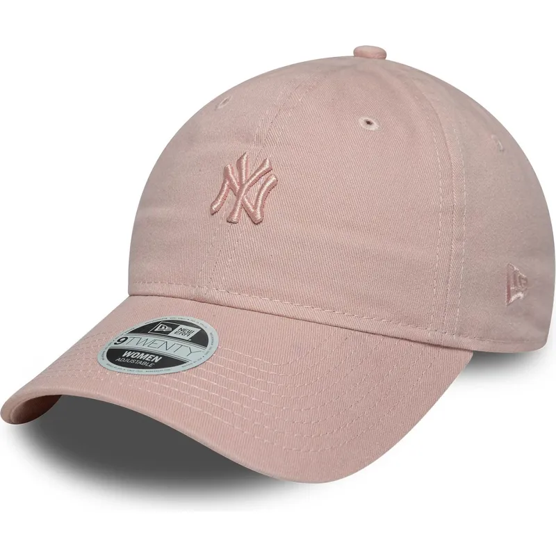 rozowa-regulowana-czapka-z-zakrzywionym-daszkiem-dla-kobiet-z-rozowym-logo-9twenty-mini-washed-new-york-yankees-mlb-new-era