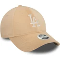 bezowa-zakrzywiona-czapka-damska-9forty-velour-diamante-los-angeles-dodgers-mlb-od-new-era