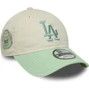 bezowo-zielona-regulowana-czapka-z-daszkiem-dla-kobiet-9twenty-world-series-cooperstown-los-angeles-dodgers-mlb-od-new-era