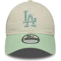 bezowo-zielona-regulowana-czapka-z-daszkiem-dla-kobiet-9twenty-world-series-cooperstown-los-angeles-dodgers-mlb-od-new-era