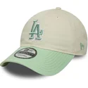 bezowo-zielona-regulowana-czapka-z-daszkiem-dla-kobiet-9twenty-world-series-cooperstown-los-angeles-dodgers-mlb-od-new-era