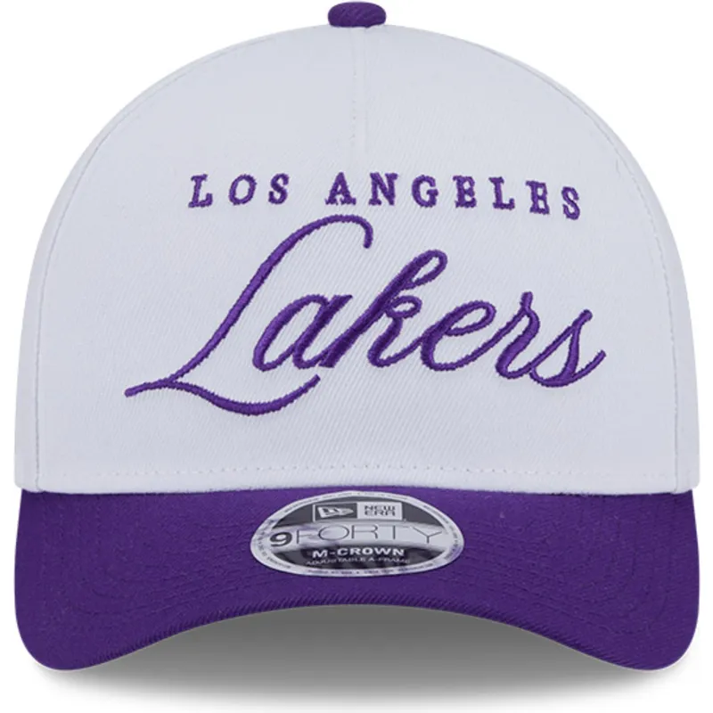 biala-i-fioletowa-zakrzywiona-czapka-snapback-9forty-m-crown-draft-2025-los-angeles-lakers-nba-new-era