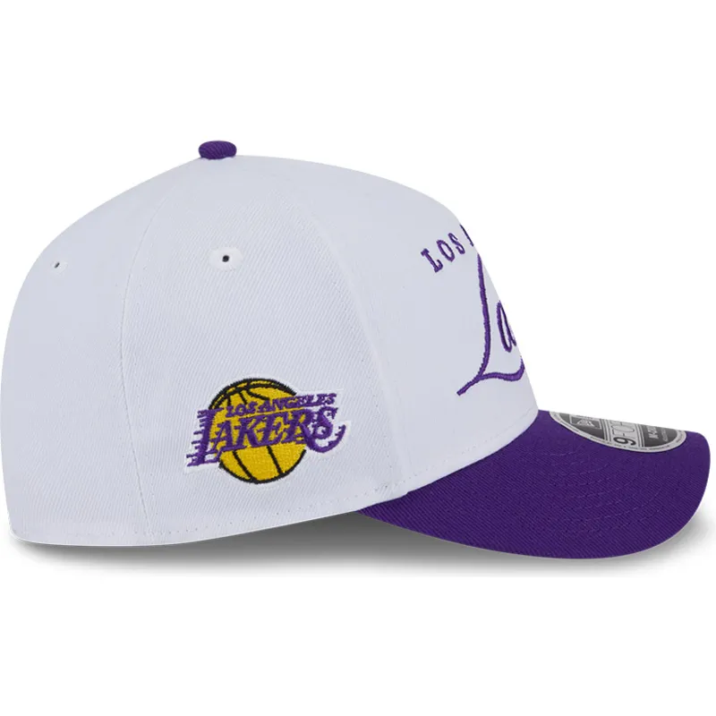 biala-i-fioletowa-zakrzywiona-czapka-snapback-9forty-m-crown-draft-2025-los-angeles-lakers-nba-new-era