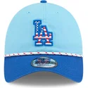 kepure-islenkta-melyna-reguliuojamas-9twenty-4th-july-los-angeles-dodgers-mlb-new-era