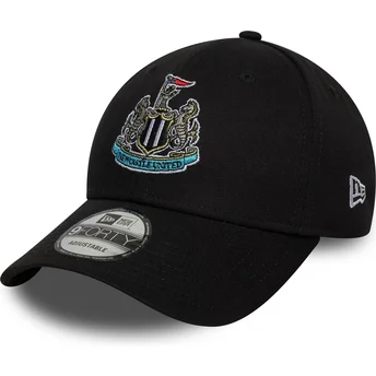 Gorra curva negra ajustable 9FORTY Core de Newcastle United Football Club Premier League de New Era