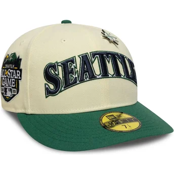 Beżowo-zielona zakrzywiona czapka 59FIFTY All Star Game Pin Seattle Mariners MLB od New Era