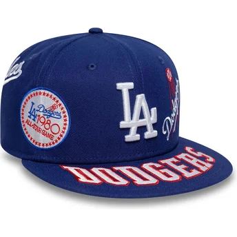 Płaska niebieska dopasowana czapka 59FIFTY All Over Los Angeles Dodgers MLB New Era