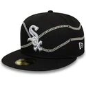 kepure-plokscia-juoda-priglundanti-59fifty-chain-wrap-chicago-white-sox-mlb-new-era