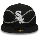 kepure-plokscia-juoda-priglundanti-59fifty-chain-wrap-chicago-white-sox-mlb-new-era