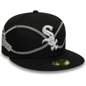 kepure-plokscia-juoda-priglundanti-59fifty-chain-wrap-chicago-white-sox-mlb-new-era