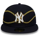 kepure-plokscia-tamsiai-melyna-priglundanti-59fifty-chain-wrap-new-york-yankees-mlb-new-era