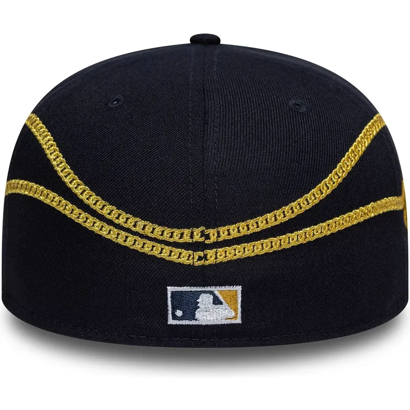 kepure-plokscia-tamsiai-melyna-priglundanti-59fifty-chain-wrap-new-york-yankees-mlb-new-era