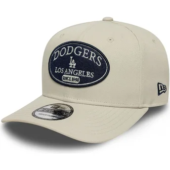 New Era Curved Brim 9SEVENTY Stretch Snap Patch Los Angeles Dodgers MLB Beige Snapback Cap