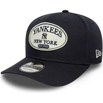 New Era Curved Brim 9SEVENTY Stretch Snap Patch New York Yankees MLB Navy Blue Snapback Cap