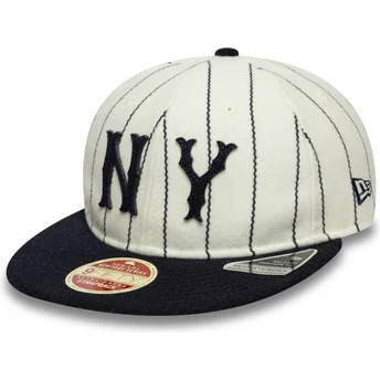 Płaska czapka beżowo-granatowa regulowana 9FIFTY Retro Crown Heritage New York Yankees MLB New Era
