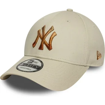 Czapka z daszkiem beżowa regulowana z brązowym logo 9FORTY Ombre Infill New York Yankees MLB od New Era