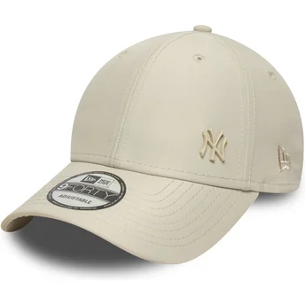 Beżowa czapka z zakrzywionym daszkiem, regulowana, z beżowym logo 9FORTY Tonal Flawless New York Yankees MLB od New Era