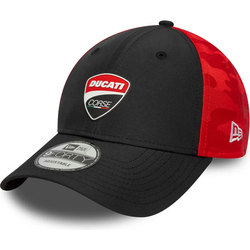 kepure-islenkta-juoda-reguliuojamas-9forty-ducati-motor-motogp-new-era