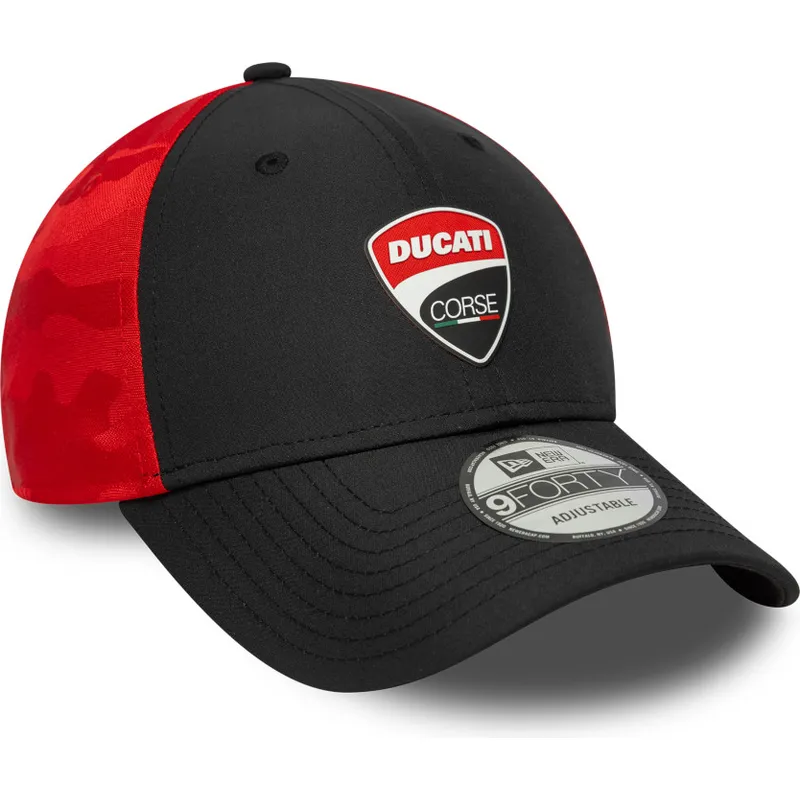 kepure-islenkta-juoda-reguliuojamas-9forty-ducati-motor-motogp-new-era