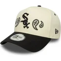 bezowo-czarna-czapka-z-zakrzywionym-daszkiem-snapback-a-frame-paisley-chicago-white-sox-mlb-od-new-era