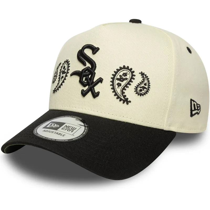 czapka-z-daszkiem-bezowo-czarna-snapback-a-frame-paisley-chicago-white-sox-mlb-new-era