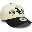 czapka-z-daszkiem-bezowo-czarna-snapback-a-frame-paisley-chicago-white-sox-mlb-new-era