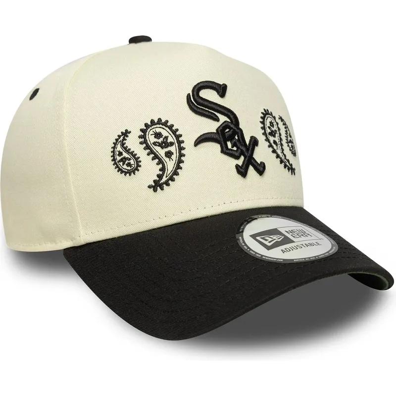 czapka-z-daszkiem-bezowo-czarna-snapback-a-frame-paisley-chicago-white-sox-mlb-new-era