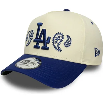 Beżowo-niebieska czapka z zakrzywionym daszkiem typu snapback A Frame Paisley Los Angeles Dodgers MLB marki New Era