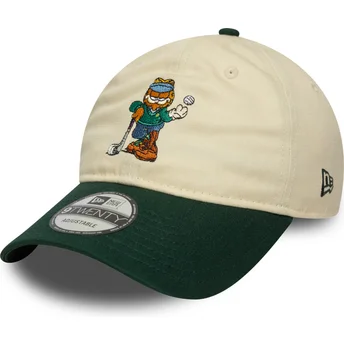Beżowo-zielona regulowana czapka z daszkiem 9TWENTY Garfield od New Era