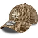 brazowa-regulowana-czapka-z-daszkiem-9twenty-houndstooth-los-angeles-dodgers-mlb-od-new-era