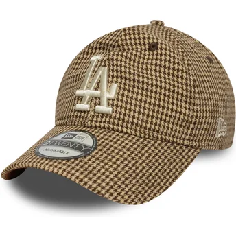 Regulowana brązowa czapka z zakrzywionym daszkiem 9TWENTY Houndstooth Los Angeles Dodgers MLB od New Era