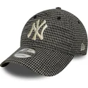 kepure-islenkta-juoda-reguliuojamas-9twenty-houndstooth-new-york-yankees-mlb-new-era
