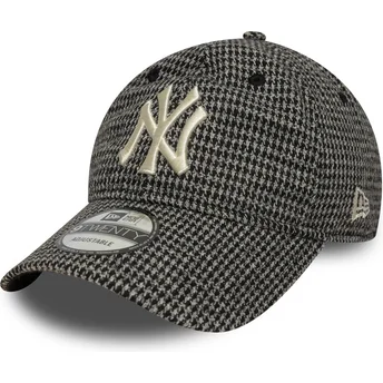 Czarna regulowana czapka z daszkiem 9TWENTY Houndstooth New York Yankees MLB od New Era